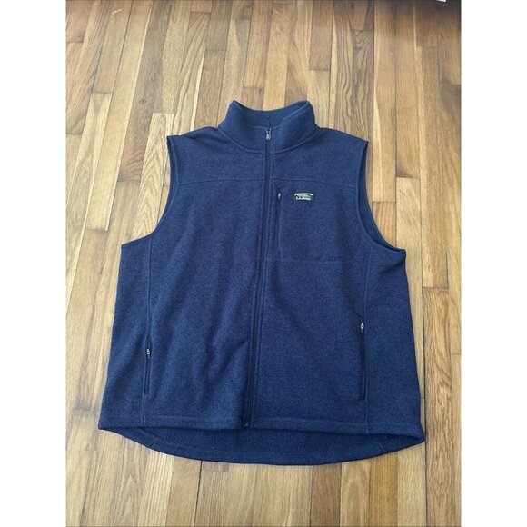 L.L. Bean Men's Sweater Fleece Vest Bright Navy Slightly Fitted Size XXL - Picture 2 of 5